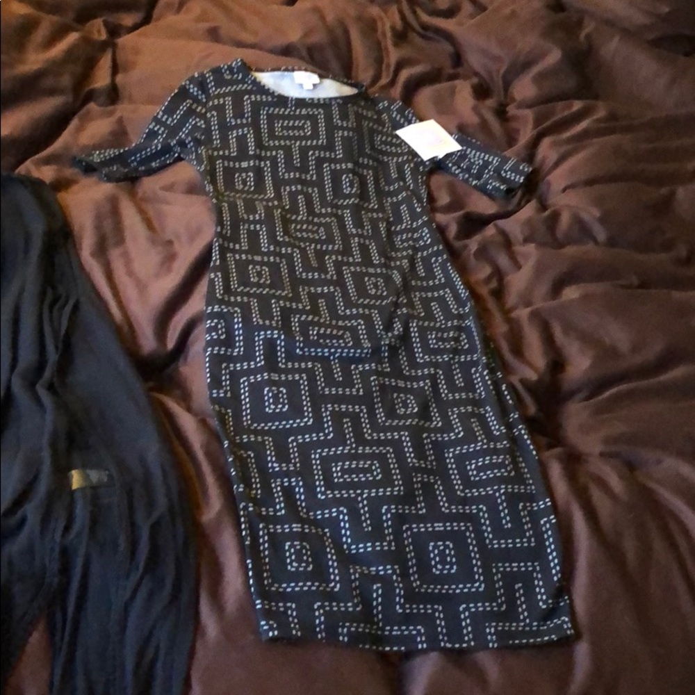 Black maze pattern lularoe brand new cotton dress